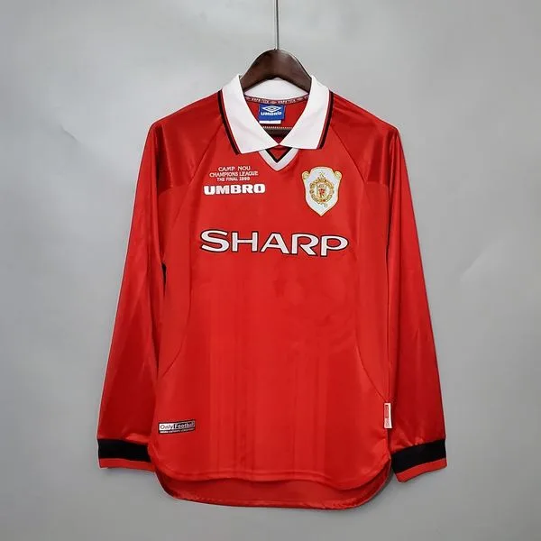 Camiseta de fútbol Manchester United 1998/99 LOCAL MANGA LARGA VERSION FAN